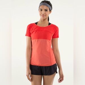 Lululemon Run: Fast Track Short Sleeve in Love Red